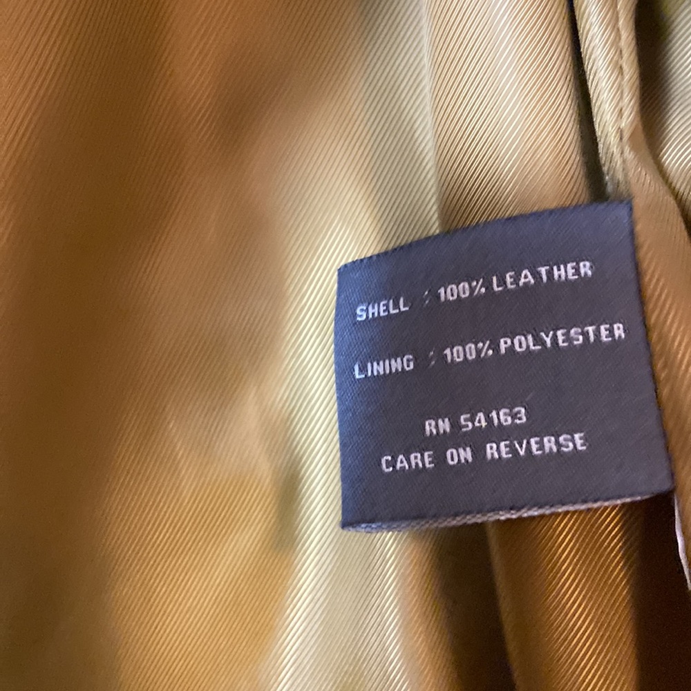 Kenneth Cole tan leather jacket size L - Picture 8 of 9